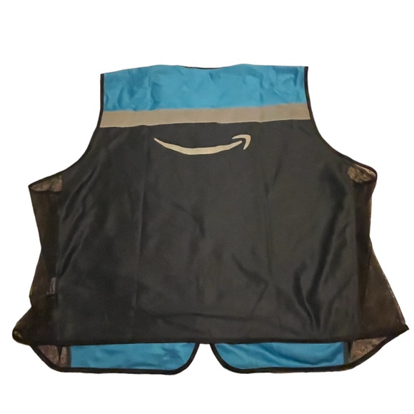 Amazon Lightweight Vest Men’s 4XL/5XL Blue Zip Up Mesh Breathable Workwear - Picture 2 of 8